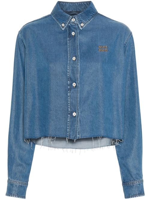 Cropped denim shirt MIU MIU | GWC104143VF0008